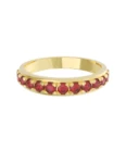 Churumbela de Oro Amarillo 10k Fonelli con Zirconias redondas rojas de 2 mm 10-ZR9187