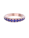 Churumbela de Oro Rosa 10k Fonelli con Zirconias redondas azules de 2 mm 10-ZA9187R