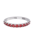Churumbela de Oro Blanco 10k Fonelli con Zirconias redondas rojas de 2 mm 10-ZR9197B