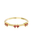 Churumbela de Oro Amarillo 10k Fonelli con Zirconias redondas rojas de 1.5 mm 10-ZR9184