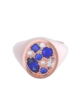 Churumbela de Oro Rosa 10k Fonelli Zirconia con Zirconias azules Marquiz 4x2 mm, redondas 1.5, 2 y 3 mm, oval 5x3 mm y princess 2 mm 10-ZA9201R