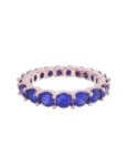 Churumbela de Oro Rosa 10k Fonelli Zirconia con Zirconias redondas azules de 3 mm 10-ZA9200R