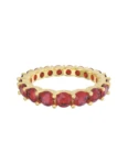 Churumbela de Oro Amarillo 10k Fonelli Zirconia con Zirconias redondas rojas de 3 mm 10-ZR9200