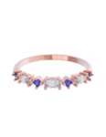 Churumbela de Oro Rosa 10k Fonelli con Zirconias redondas azules de 1.5 mm y principales Marquise de 4 x 2 mm 10-ZA9183R
