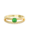 Churumbela de Oro Amarillo 10k Fonelli con Zirconias redondas de 1 mm y una central verde de 3.5 mm 10-ZV9188