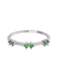 Churumbela de Oro Blanco 10k Fonelli con Zirconias redondas verdes de 1.5 mm 10-ZV9184B