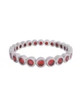 Churumbela de Oro Blanco 10k Fonelli Zirconia con Zirconias redondas rojas de 1.75 mm 10-ZR9198B