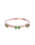 Churumbela de Oro Rosa 10k Fonelli con Zirconias redondas verdes de 1.5 mm 10-ZV9184R