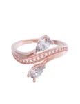 Churumbela de Oro Rosa 10k Fonelli con Zirconias redondas de 1 mm y centrales pera de 5 x 3 mm 10-Z9193R