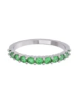 Churumbela de Oro Blanco 10k Fonelli Zirconia con Zirconias redondas verdes de 2 mm 10-ZV9197B