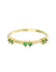 Churumbela de Oro Amarillo 10k Fonelli con Zirconias redondas verdes de 1.5 mm 10-ZV9184