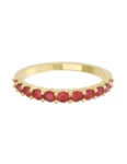 Churumbela de Oro Amarillo 10k Fonelli con Zirconias redondas rojas de 2 mm 10-ZR9197