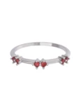 Churumbela de Oro Blanco 10k Fonelli con Zirconias redondas rojas de 1.5 mm 10-ZR9184B