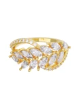 Churumbela de Oro Amarillo 10k Fonelli con Zirconias redondas de 1 mm y centrales Marquise de 4 x 2 mm 10-Z9194