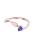 Churumbela de Oro Rosa 10k Fonelli con Zirconia redonda azul de 3 mm 10-ZA9191R