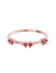 Churumbela de Oro Rosa 10k Fonelli con Zirconias redondas rojas de 1.5 mm 10-ZR9184R