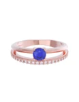 Churumbela de Oro Rosa 10k Fonelli con Zirconias redondas de 1 mm y una central azul de 3.5 mm 10-ZA9188R
