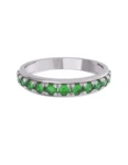 Churumbela de Oro Blanco 10k Fonelli con Zirconias redondas verdes de 2 mm 10-ZV9187B