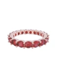 Churumbela de Oro Rosa 10k Fonelli Zirconia con Zirconias redondas rojas de 3 mm 10-ZR9200R