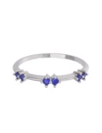 Churumbela de Oro Blanco 10k Fonelli con Zirconias redondas azules de 1.5 mm 10-ZA9184B
