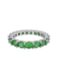 Churumbela de Oro Blanco 10k Fonelli Zirconia con Zirconias redondas verdes de 3 mm 10-ZV9200B