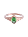 Anillo de compromiso de Oro Rosa 14k Fonelli Zirconia Oval Verde de 6x4 mm ZV9152R