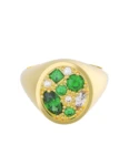 Churumbela de Oro Amarillo 10k Fonelli Zirconia con Zirconias verdes Marquiz 4x2 mm, redondas 1.5, 2 y 3 mm, oval 5x3 mm y princess 2 mm 10-ZV9201