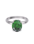 Anillo de compromiso de Oro Blanco 14k Fonelli Zirconia Oval Verde de 8x6 mm ZV9133B