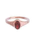 Anillo de compromiso de Oro Rosa 14k Fonelli Zirconia Oval Rojo de 6x4 mm ZR9152R