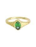 Anillo de compromiso de Oro Amarillo 14k Fonelli Zirconia Oval Verde de 6x4 mm ZV9152