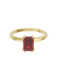Anillo de compromiso de Oro Amarillo 14k Fonelli Zirconia Esmeralda Roja de 6x4 mm ZR9167