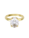 Anillo de compromiso de Oro Amarillo 14k Fonelli Zirconia Oval de 8x6 mm Z9133