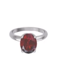 Anillo de compromiso de Oro Blanco 14k Fonelli Zirconia Oval Rojo de 8x6 mm ZR9133B