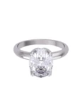 Anillo de compromiso de Oro Blanco 14k Fonelli Zirconia Oval de 8x6 mm Z9133B