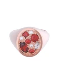 Churumbela de Oro Rosa 10k Fonelli Zirconia con Zirconias rojas Marquiz 4x2 mm, redondas 1.5, 2 y 3 mm, oval 5x3 mm y princess 2 mm 10-ZRS9201R