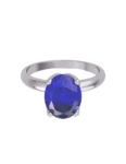 Anillo de compromiso de Oro Blanco 14k Fonelli Zirconia Oval Azul de 8x6 mm ZA9133B