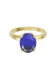 Anillo de compromiso de Oro Amarillo 14k Fonelli Zirconia Oval Azul de 8x6 mm ZA9133