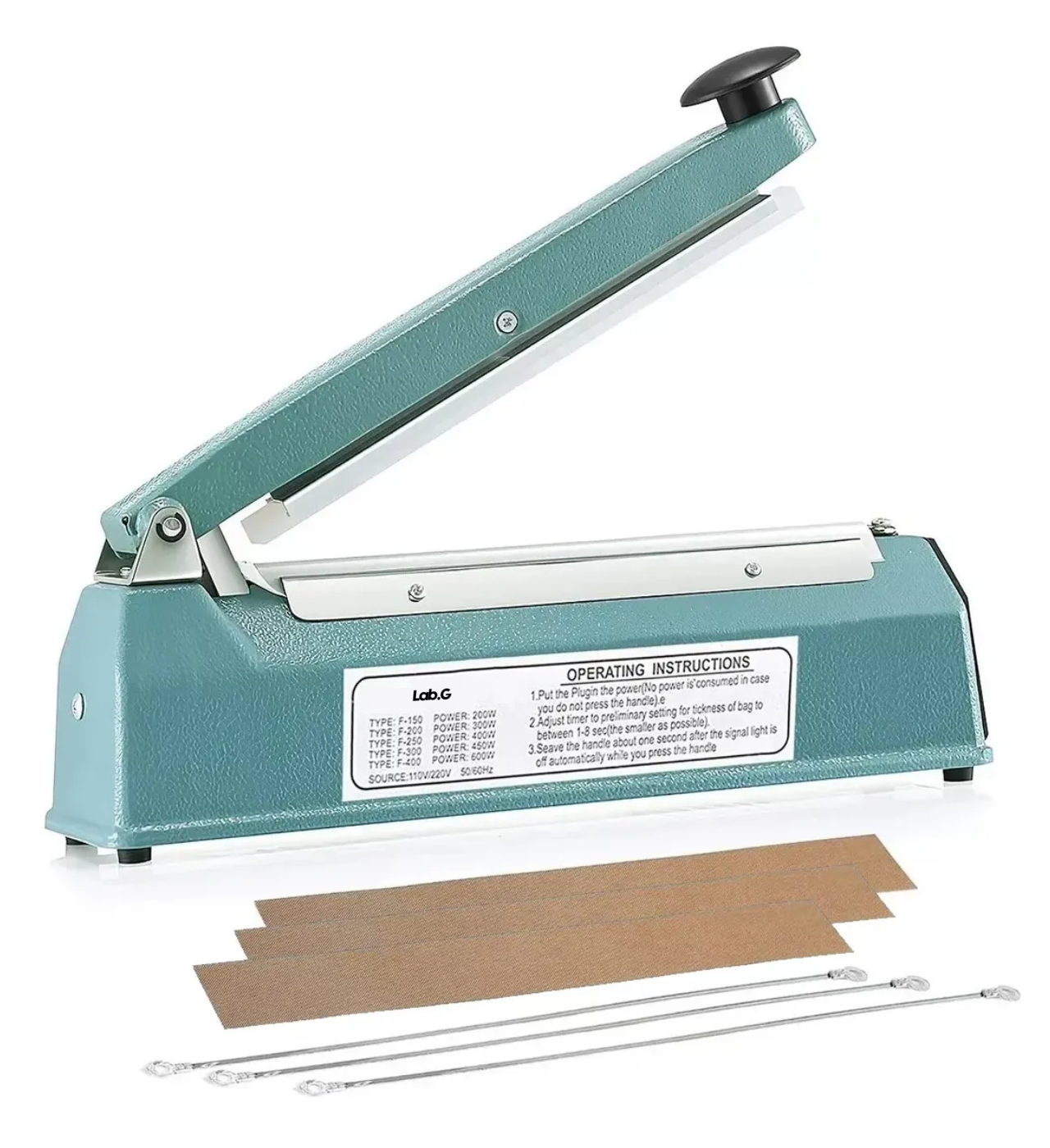 Sellador De Bolsas Máquina De Selladora Térmico 20cm 450w verde