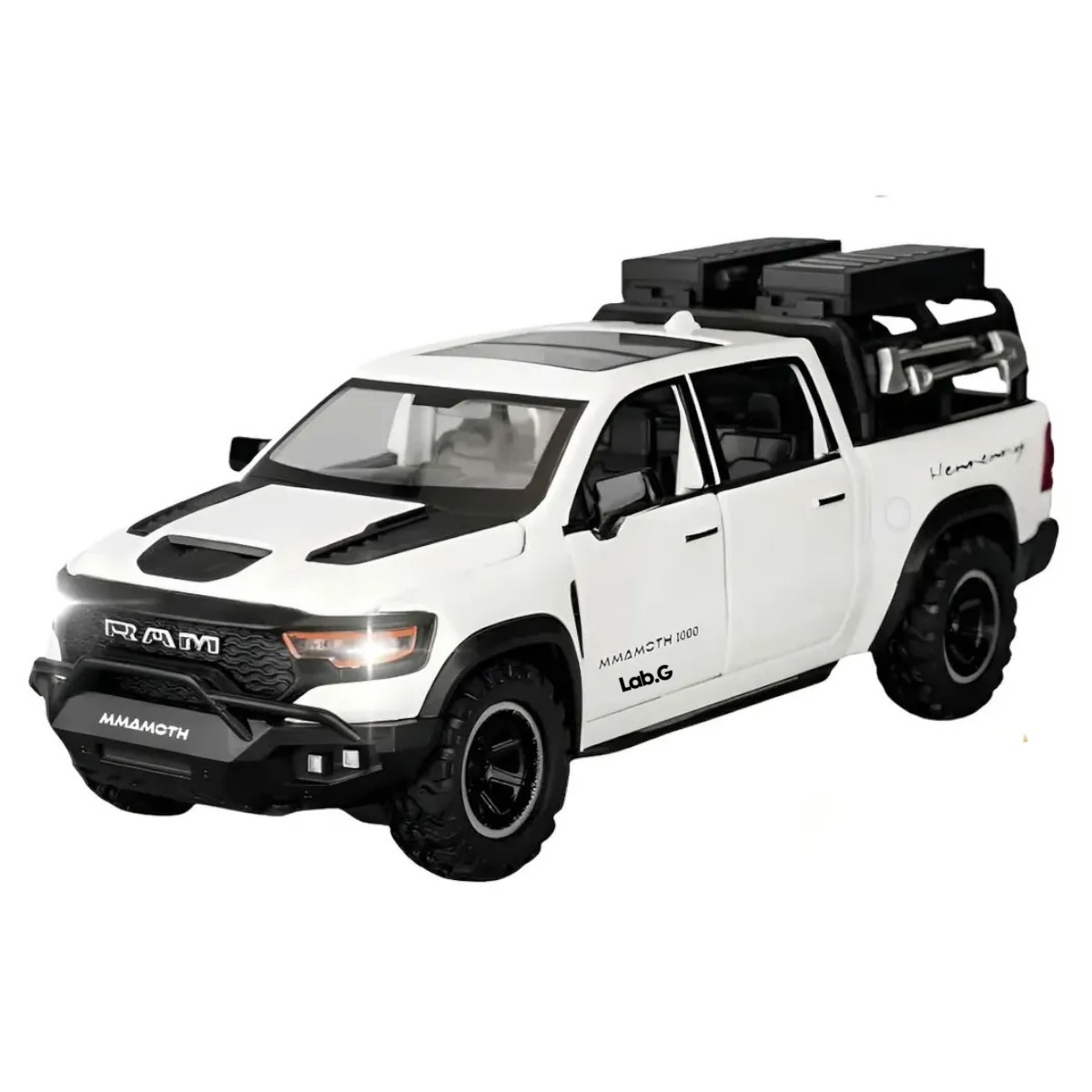 Modellino Dodge RAM 1000 TRX Mammoth 1:32, Con Suoni E Luci, Effetto Pull-Back