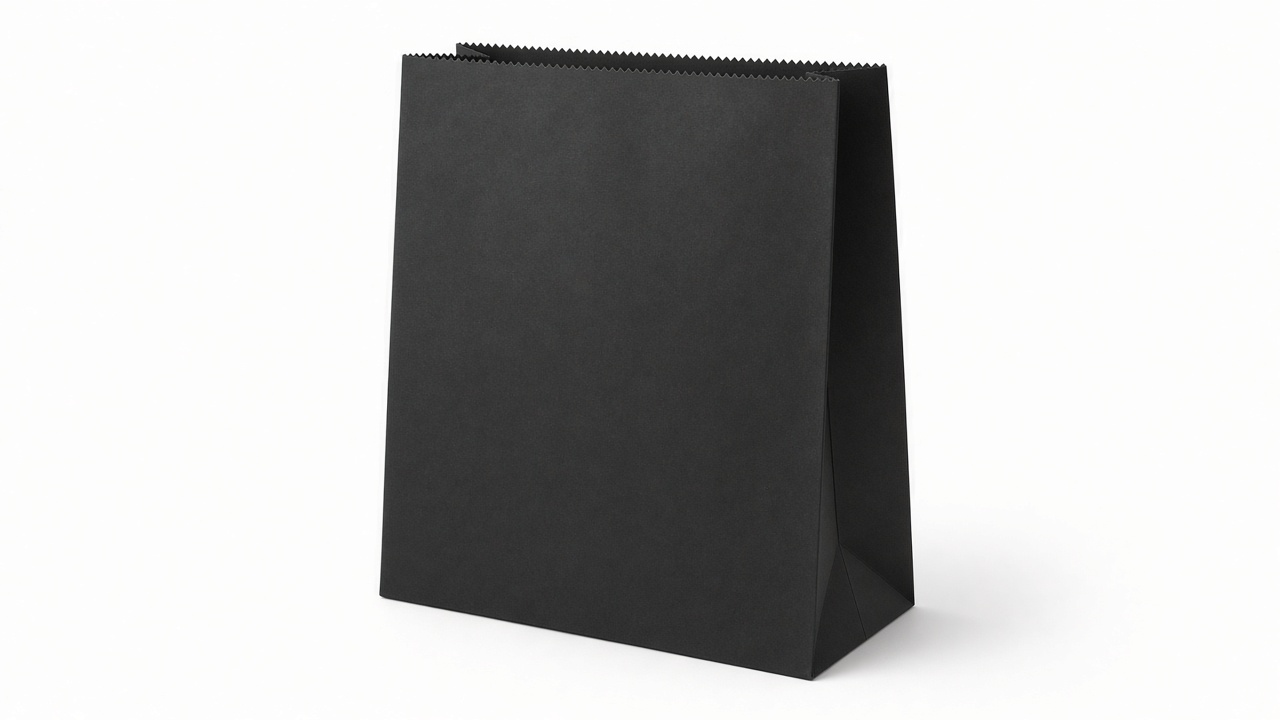 Bolsa delivery de papel negra 30x18x40 cm sin asa - Paquete 100 pzas