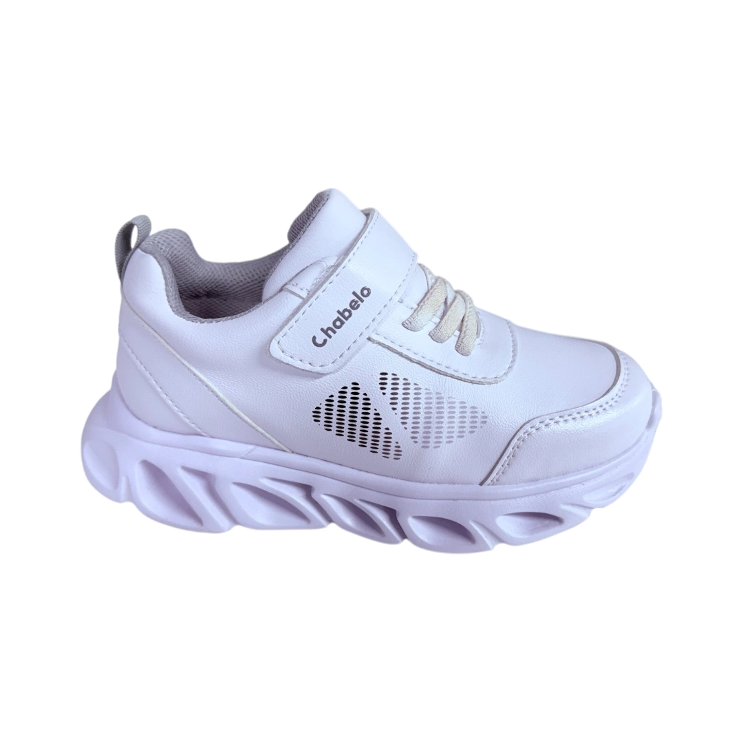 Tenis Deportivo Chabelo Blanco con Suela Ondulada y luz LED