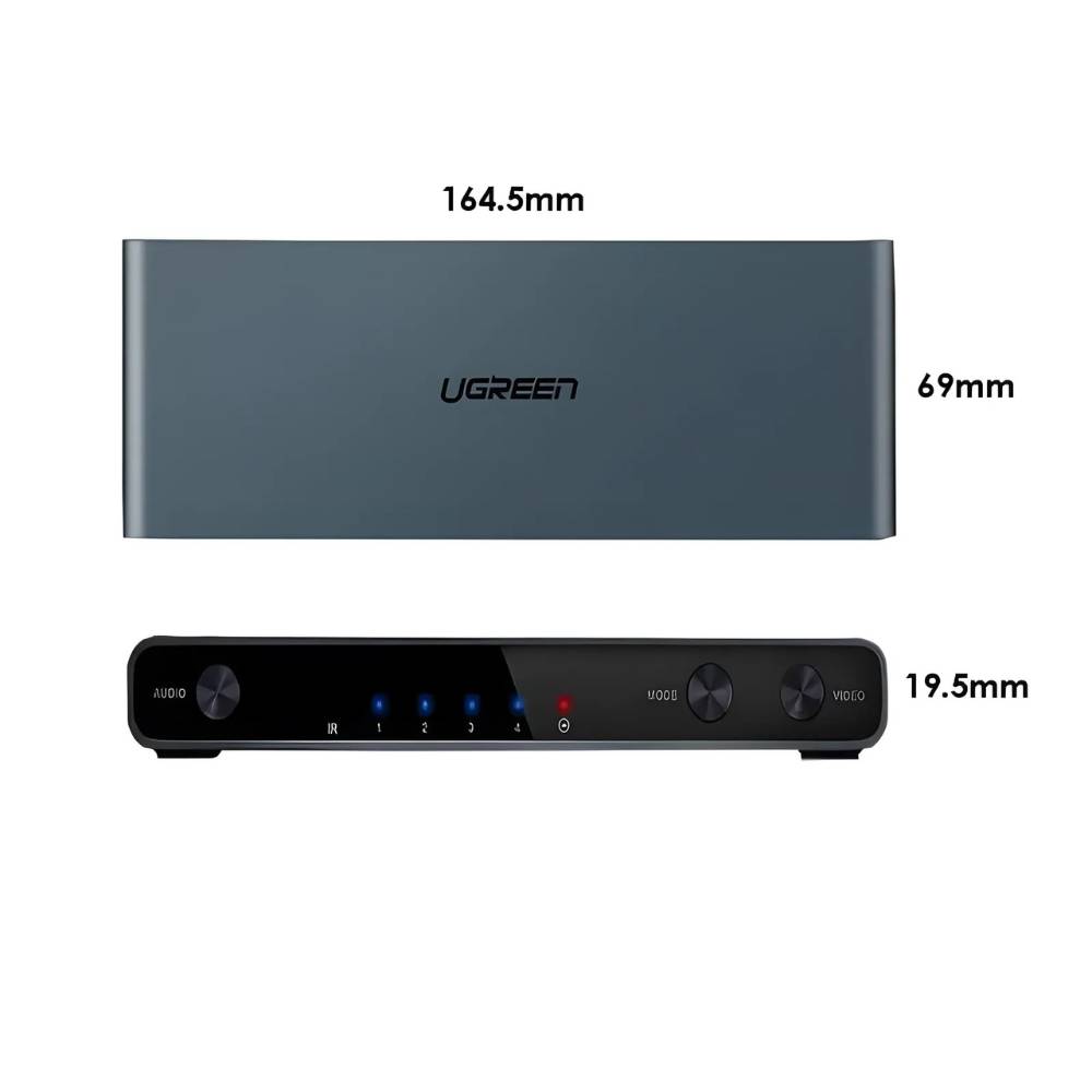 Conmutador HDMI 4 en 1 UGREEN 50745 4K con Control Remoto