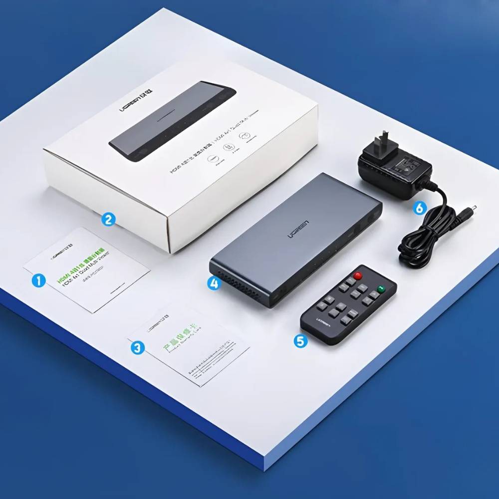 Conmutador HDMI 4 en 1 UGREEN 50745 4K con Control Remoto