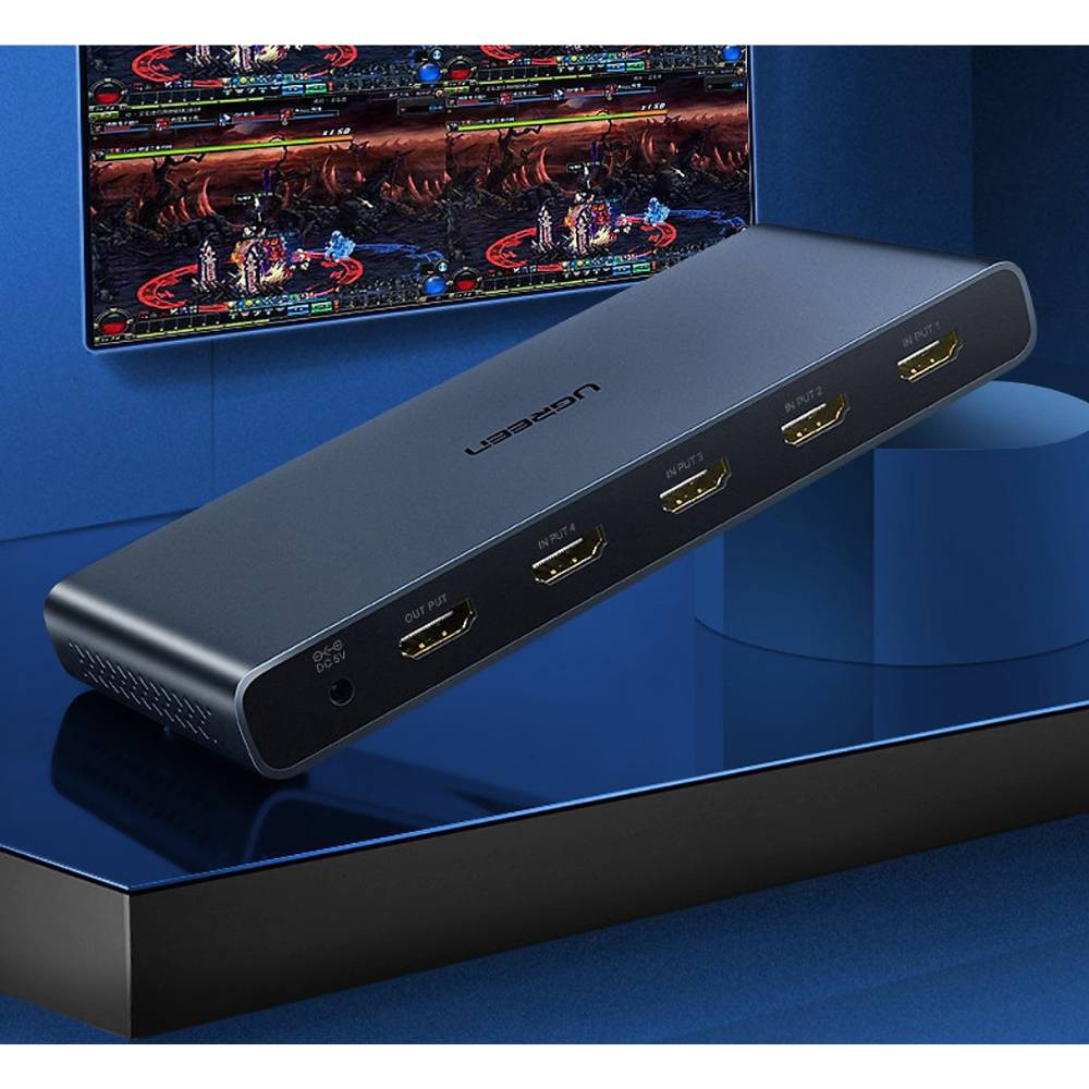 Conmutador HDMI 4 en 1 UGREEN 50745 4K con Control Remoto