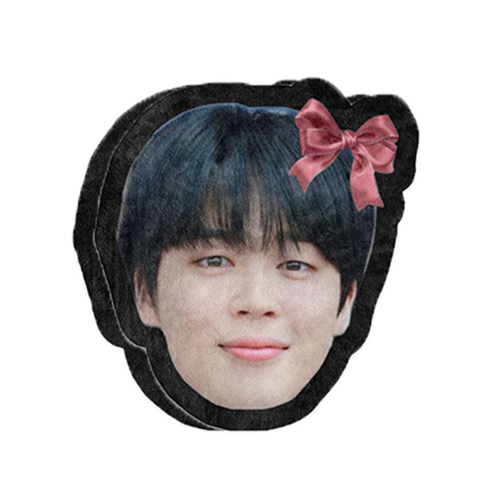 Cojín Almohada Jimin de BTS con moño Chiquito Peluche con Relleno | Peluche Personaje - Artista | Tela Polar Suave