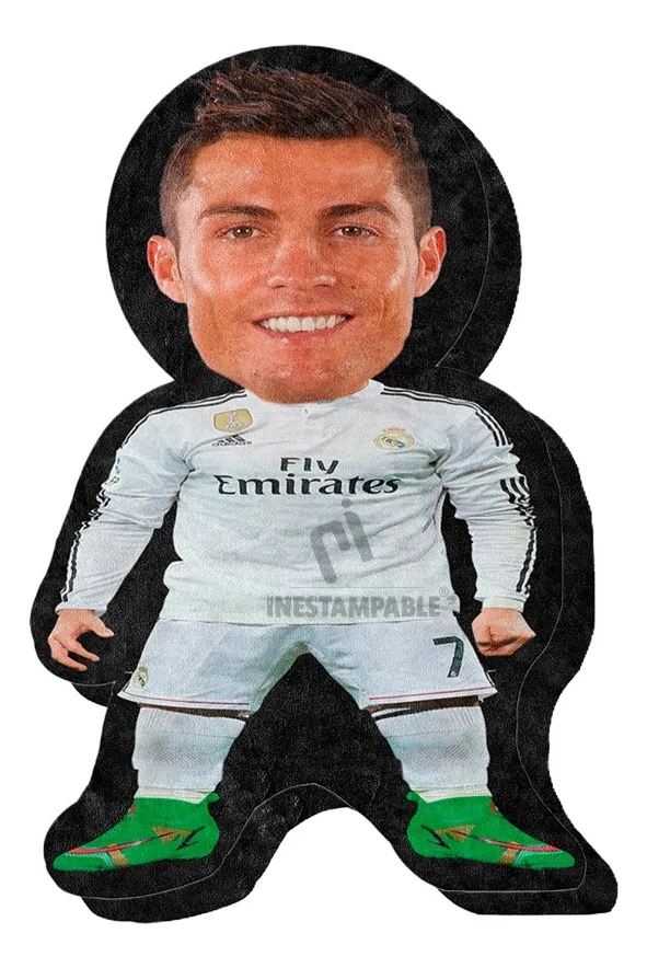 Cojín Almohada CR7 con traje Chiquito Peluche con Relleno | Peluche Enano Personaje - futbolista