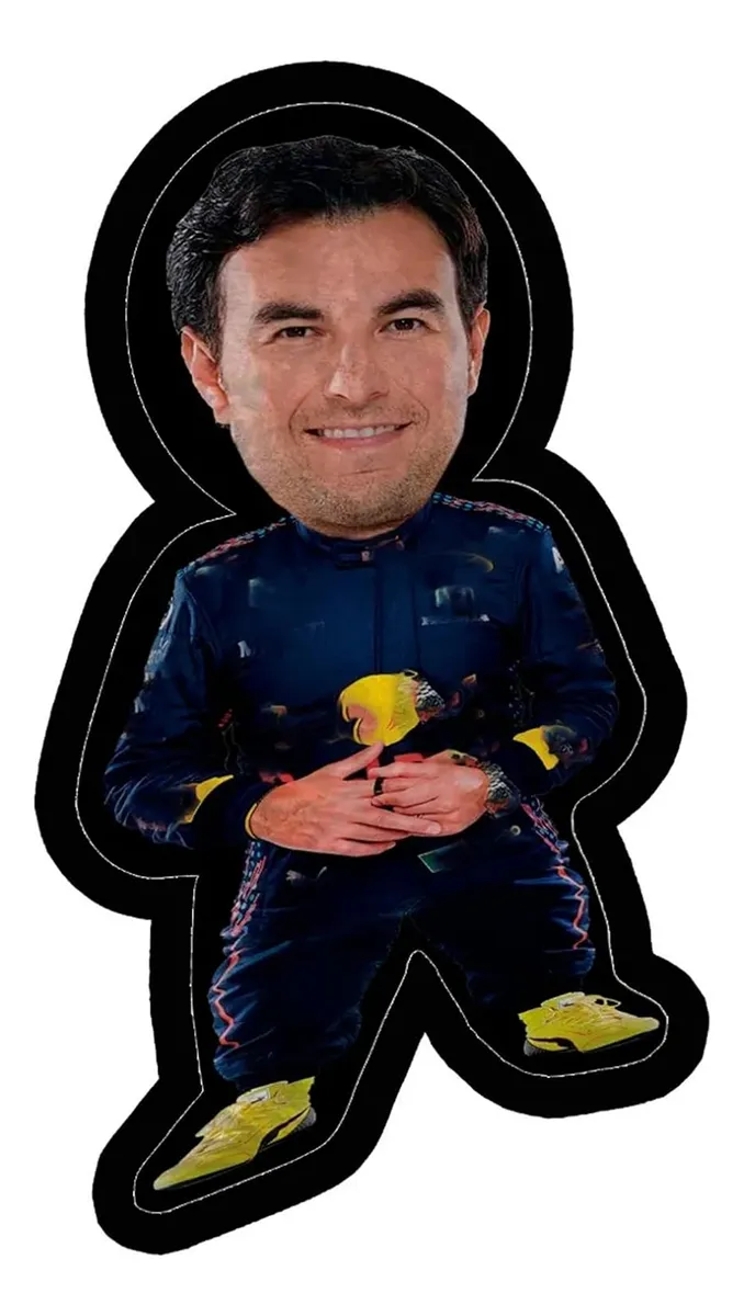 Cojín Almohada Checo Perez Chiquito Peluche con Relleno | Peluche Enano Personaje - Piloto F1