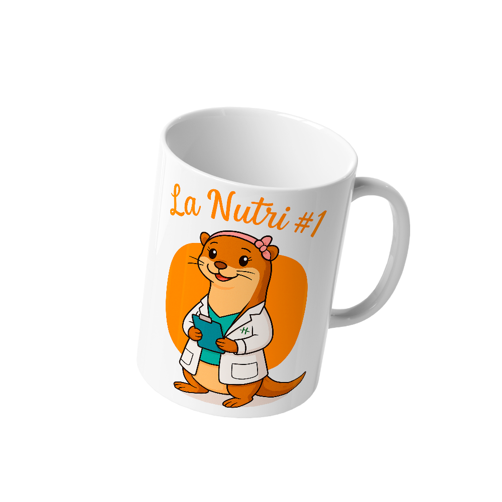 Taza blanca La Nutri no.1 I frase divertida I meme I Regalo nutriologa I Café ó Té I
