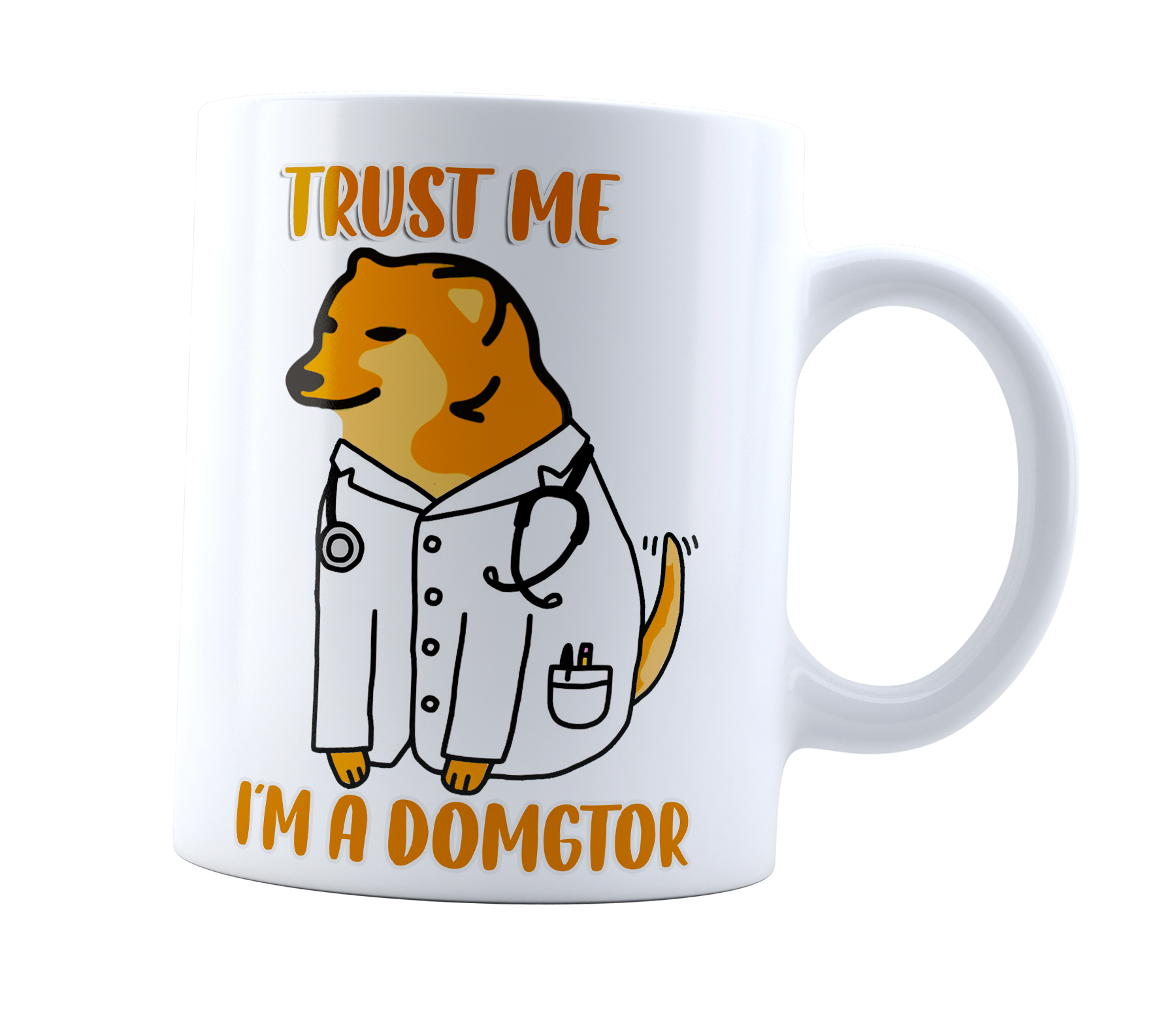 Taza Cheems Trust me I´m a Domgtor | Frase Meme divertida | Cerámica Blanca 11 oz | Para Café o té