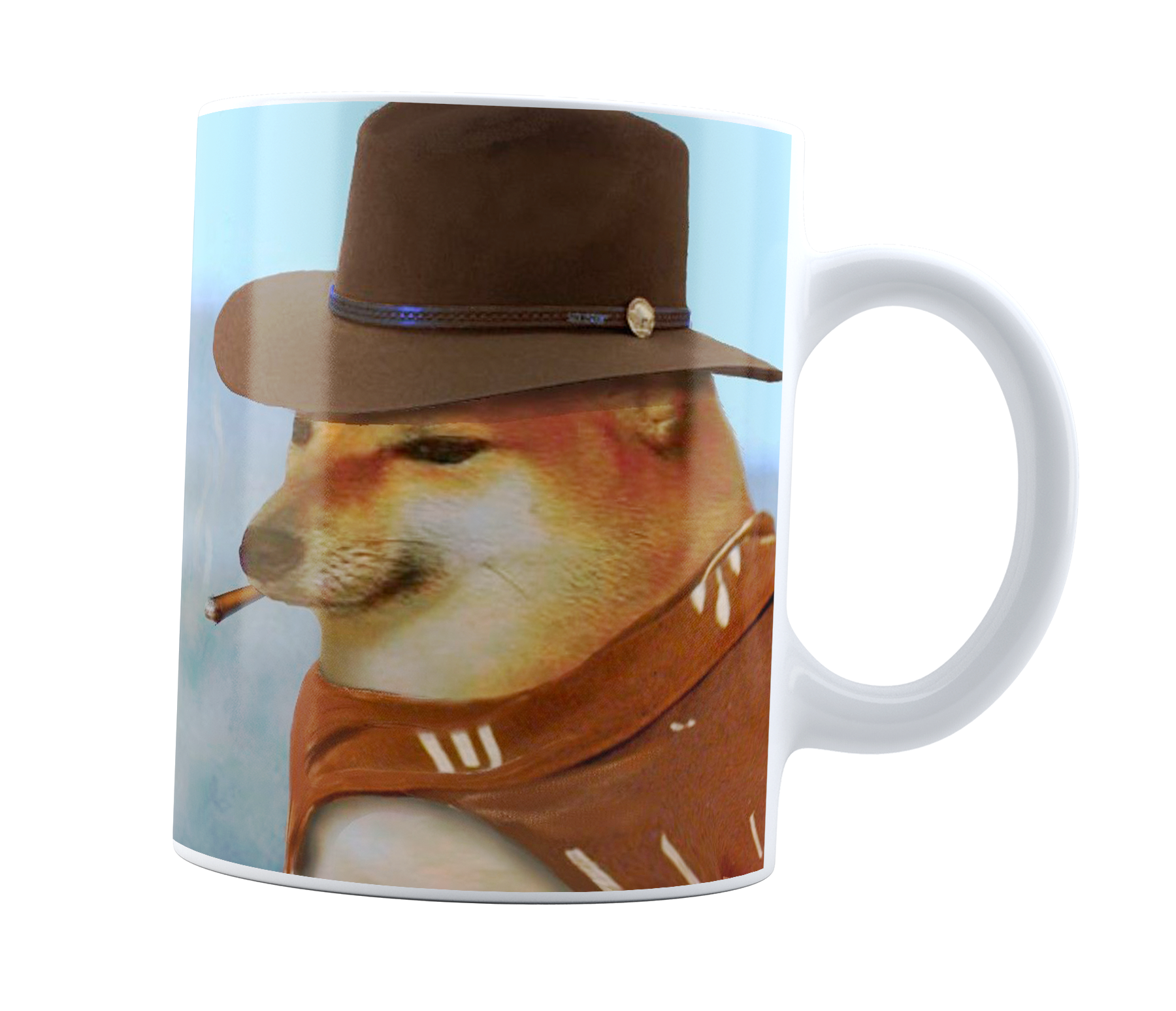 Taza Cheems Vamquero Viejo Oesteee | Perrito Meme sombrero | Cerámica Blanca 11 oz | Para Café o té
